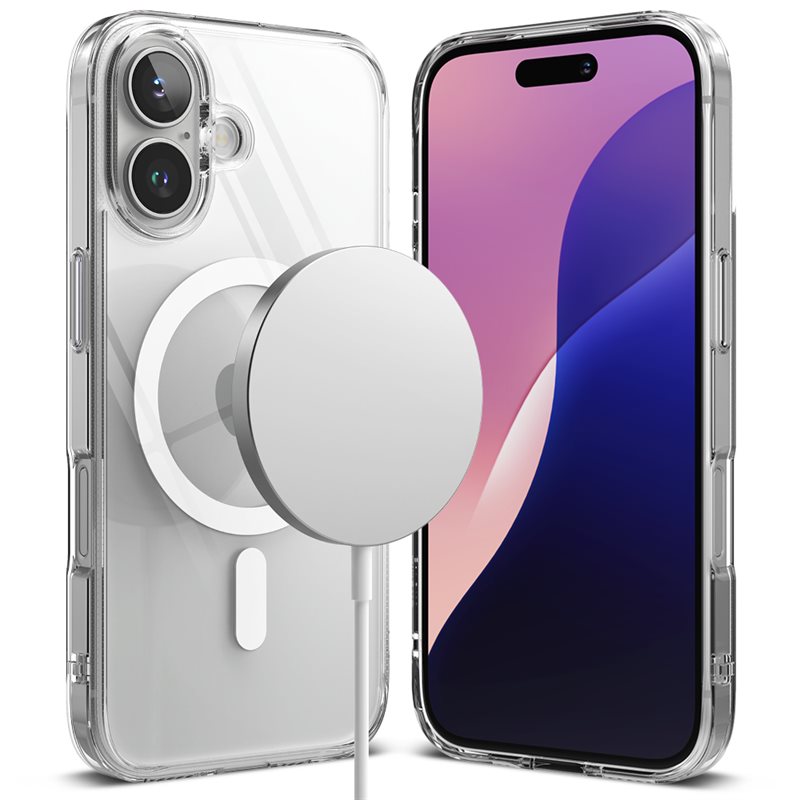 Ringke Fusion Magnetic Case iPhone 16 Matte Clear - Telefoonhoesje met MagSafe