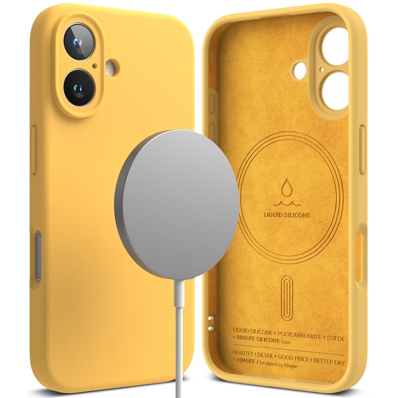 Ringke Silicone Magnetic Case iPhone 16 Yellow