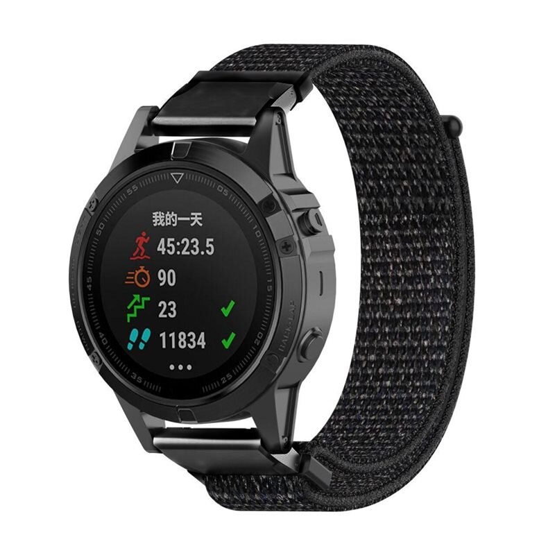 Garmin Fenix 6 Pro Nylon bandje Zwart - Bandje van luchtig en ventilerend nylon
