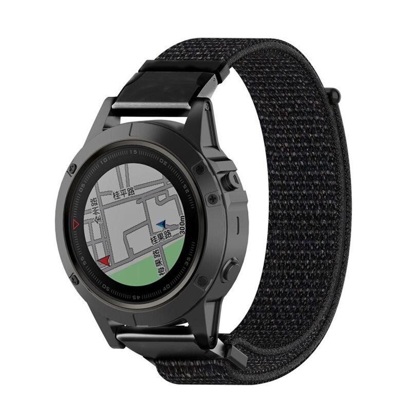 Garmin Fenix 6X Pro Nylon bandje Zwart - Bandje van luchtig en ventilerend nylon