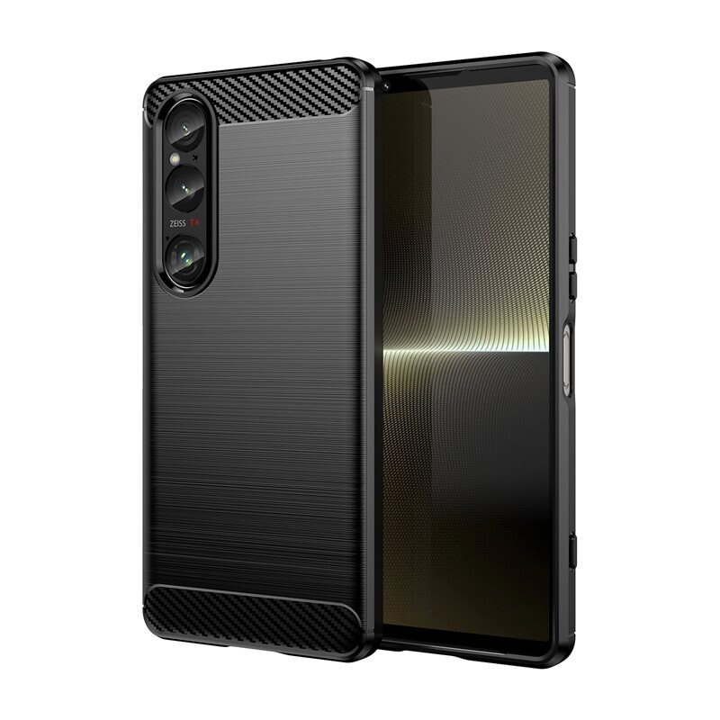 tectTech Hoesje TPU Brushed Sony Xperia 10 VII Zwart - Telefoonhoesje met stijlvol ontwerp
