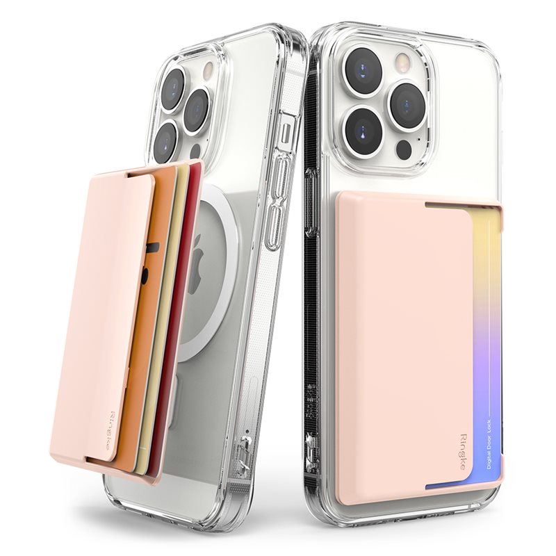 Ringke Magnetic Side Slot Card Holder MagSafe Roze - Pasjeshouder voor telefoon