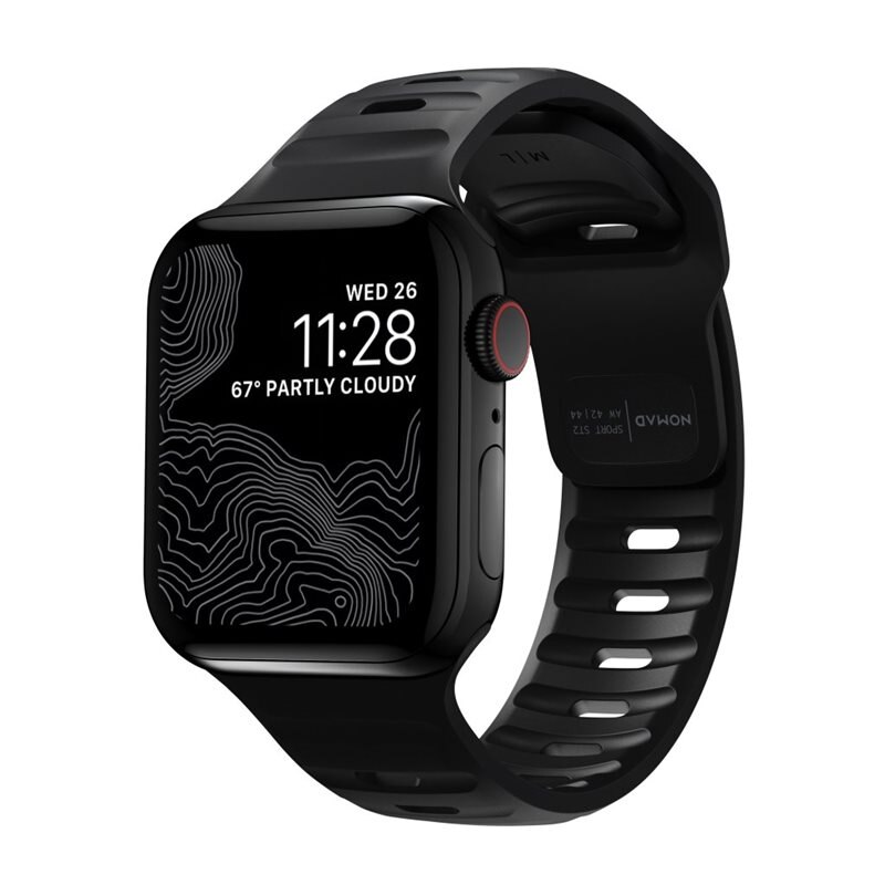 Nomad Sport Band Apple Watch 44mm Black - Sportieve armband van hoge kwaliteit - Heren bandje