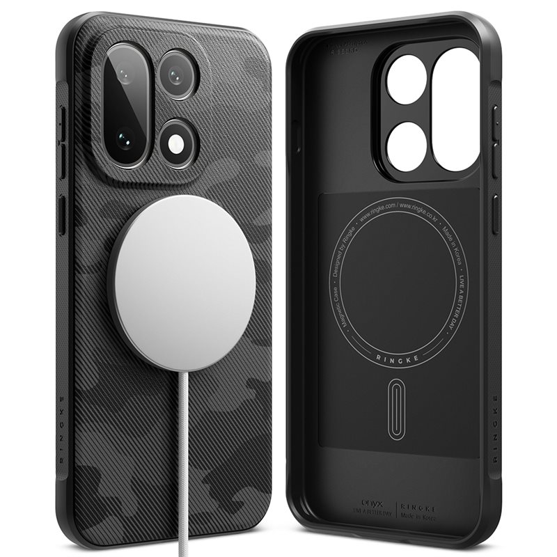 Ringke Onyx Magnetic Case OnePlus 15 Camo Black - Stijlvolle MagSafe-hoesje