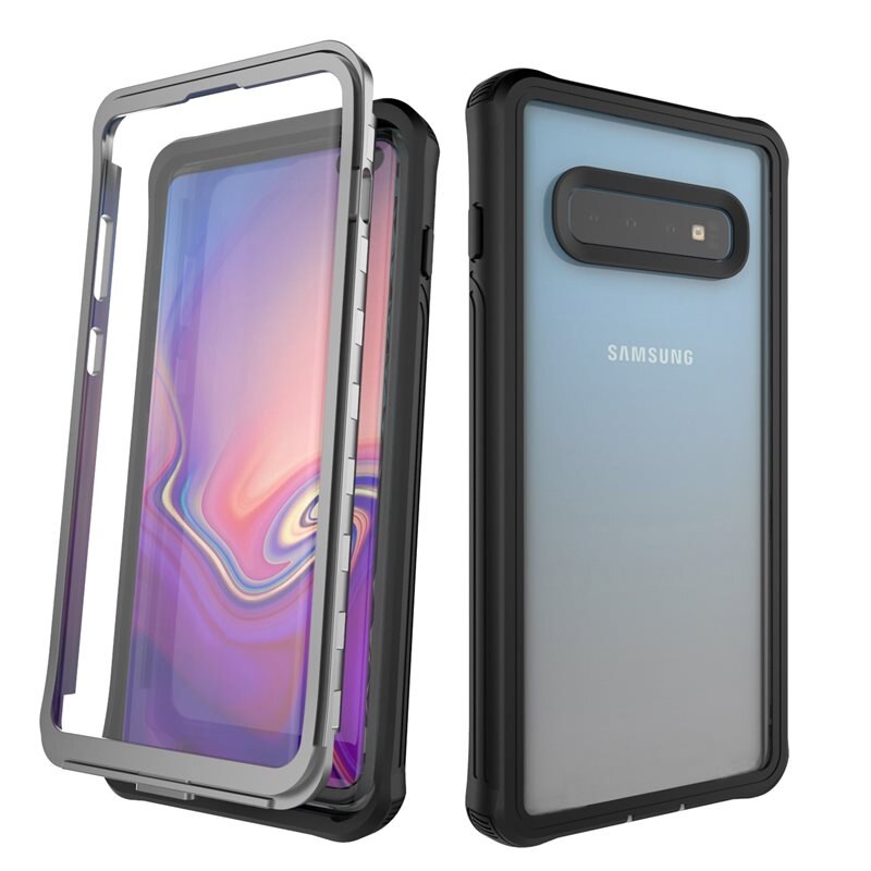 Premium Full Protection Hoesje Samsung Galaxy S10 Black - Volledige dekking - Telefoonhoesje met geïntegreerde bescherming voor het scherm