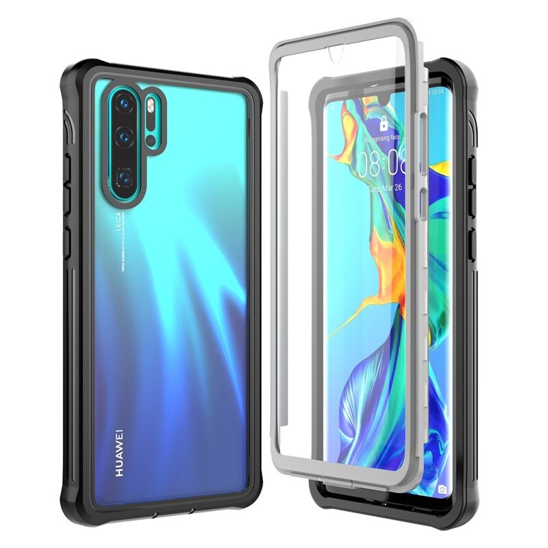 Premium Full Protection Hoesje Huawei P30 Pro Black - Volledige dekking - Telefoonhoesje met geïntegreerde bescherming voor het scherm