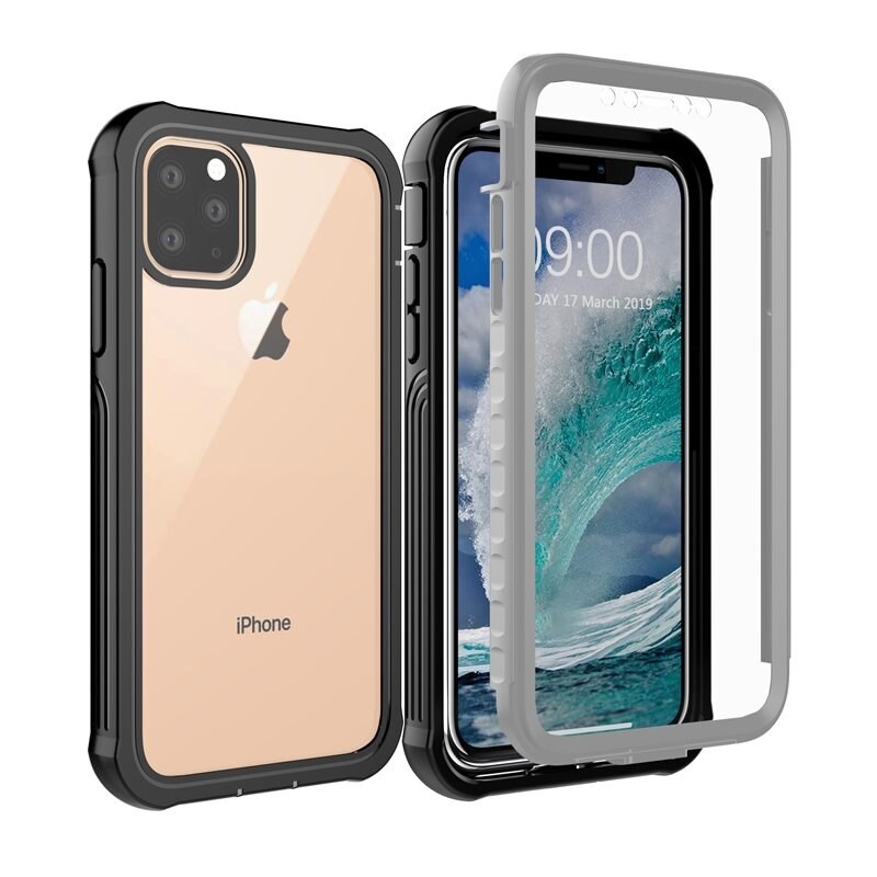 Premium Full Protection Hoesje iPhone 11 Pro Black - Volledige dekking - Telefoonhoesje met geïntegreerde bescherming voor het scherm