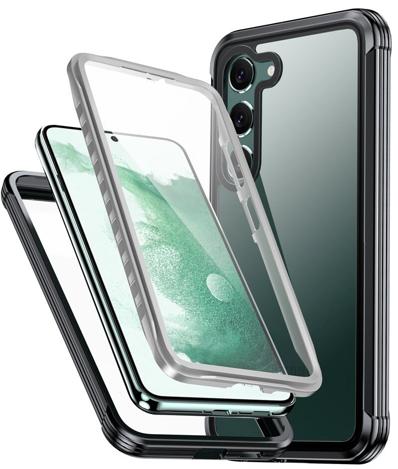 Premium Full Protection Hoesje Samsung Galaxy S23 Black - Volledige dekking - Telefoonhoesje met geïntegreerde bescherming voor het scherm