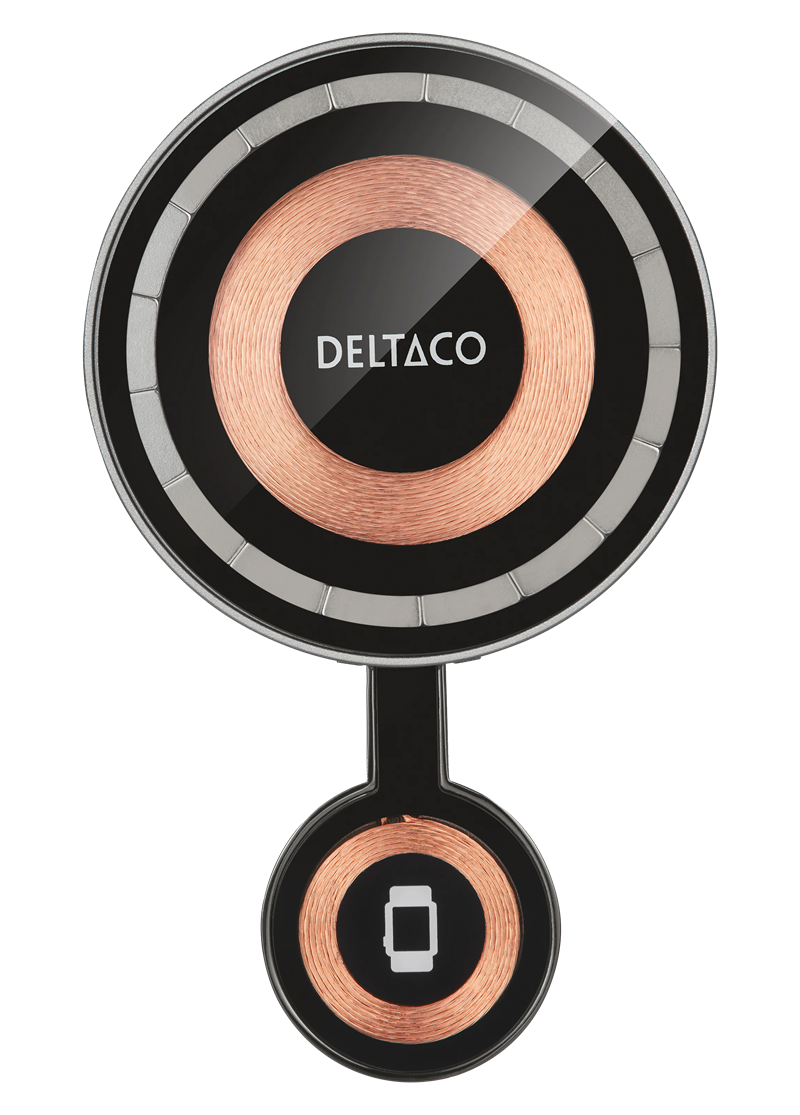 Deltaco 2-in-1 Draadloze Oplader transparant