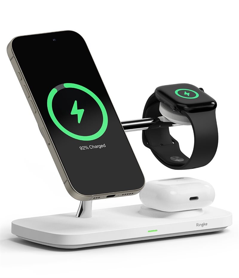 Ringke 3-in-1 Wireless Charger Stand Qi2 MagSafe wit