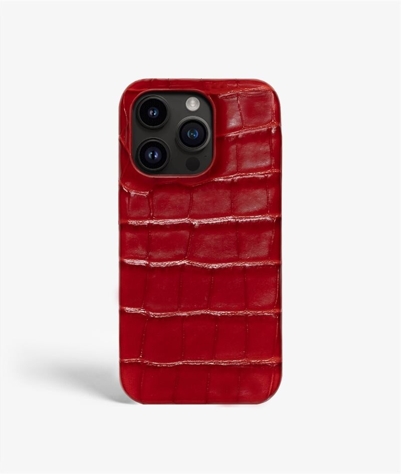 The Case Factory Hoesje iPhone 13 Pro Max Croco Rood