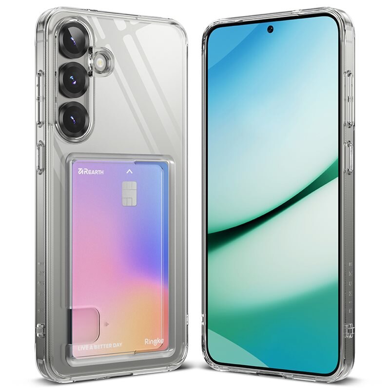 Ringke Fusion Card Case Samsung Galaxy S25 Plus Transparant - Hoesje met plek voor pasjes
