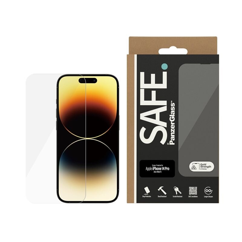 SAFE. by PanzerGlass iPhone 14 Pro Screen Protector Ultra Wide Fit - Hoogkwalitatieve schermbeschermer. Past met hoesjes