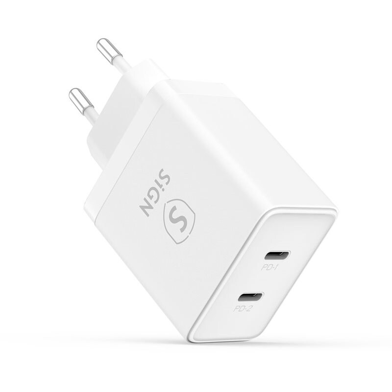 SiGN Dual USB-C PD Snellader 40W Wit