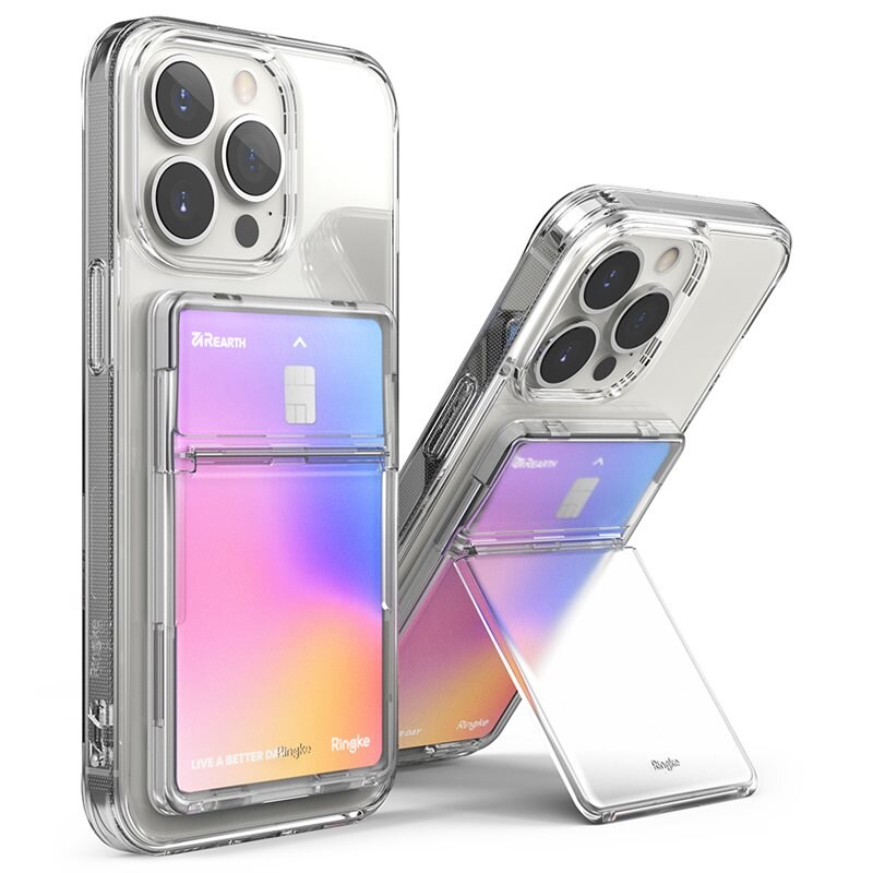 Ringke Stand Slot Card Holder Transparant - Pasjeshouder en standaard