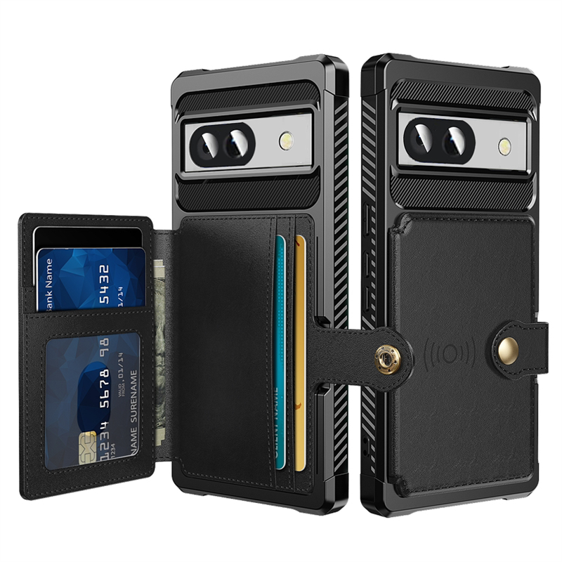 Google Pixel 8a Tough Multi-slot Hoesje Zwart - Beschermend hoesje met handig kaartvak in stoer design