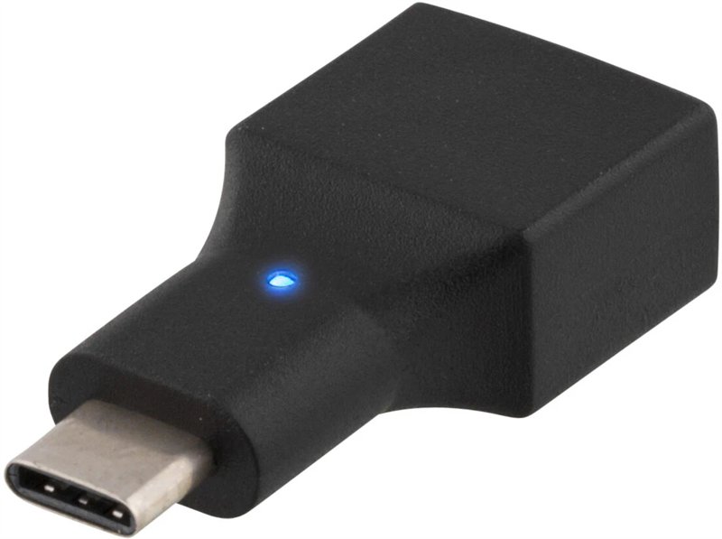 Deltaco USB 2.0 Adapter USB-C naar USB-A zwart