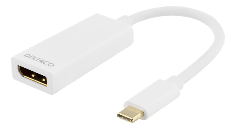 Deltaco USB-C naar DisplayPort-adapter wit