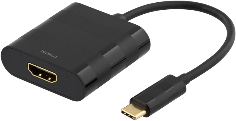 Deltaco USB-C naar HDMI Adapter zwart