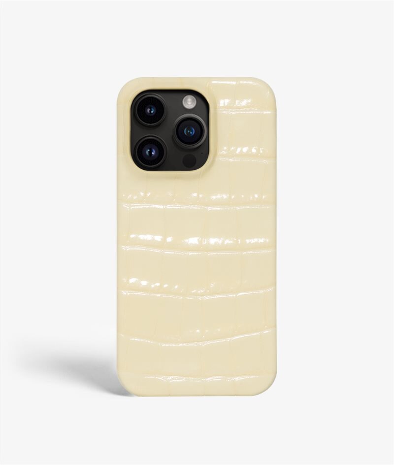 The Case Factory Hoesje iPhone 13 Pro Max Croco Geel