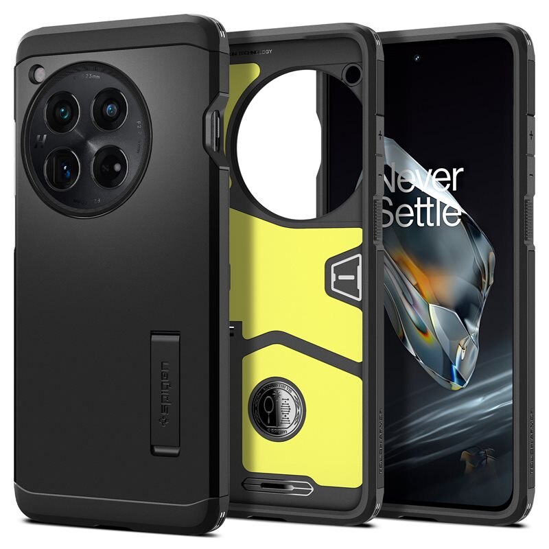 Spigen Case Tough Armor OnePlus 12 Black - Schokbestendig, stoer hoesje - Heren telefoonhoesje