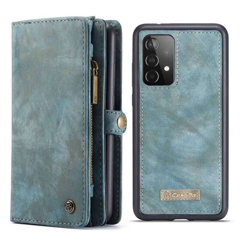 CaseMe Multi-slot Hoesje Samsung Galaxy A52 5G Blauw - Telefoonhoesje met plek voor extra veel pasjes - Pasjeshouder