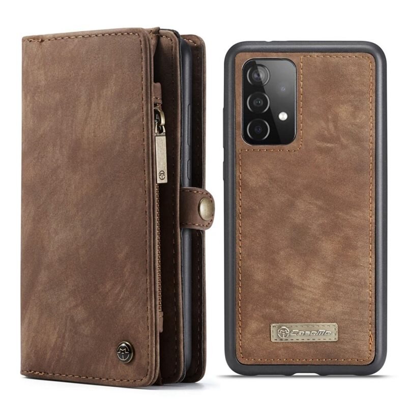 CaseMe Multi-slot Hoesje Samsung Galaxy A52 5G Bruin - Telefoonhoesje met plek voor extra veel pasjes - Pasjeshouder