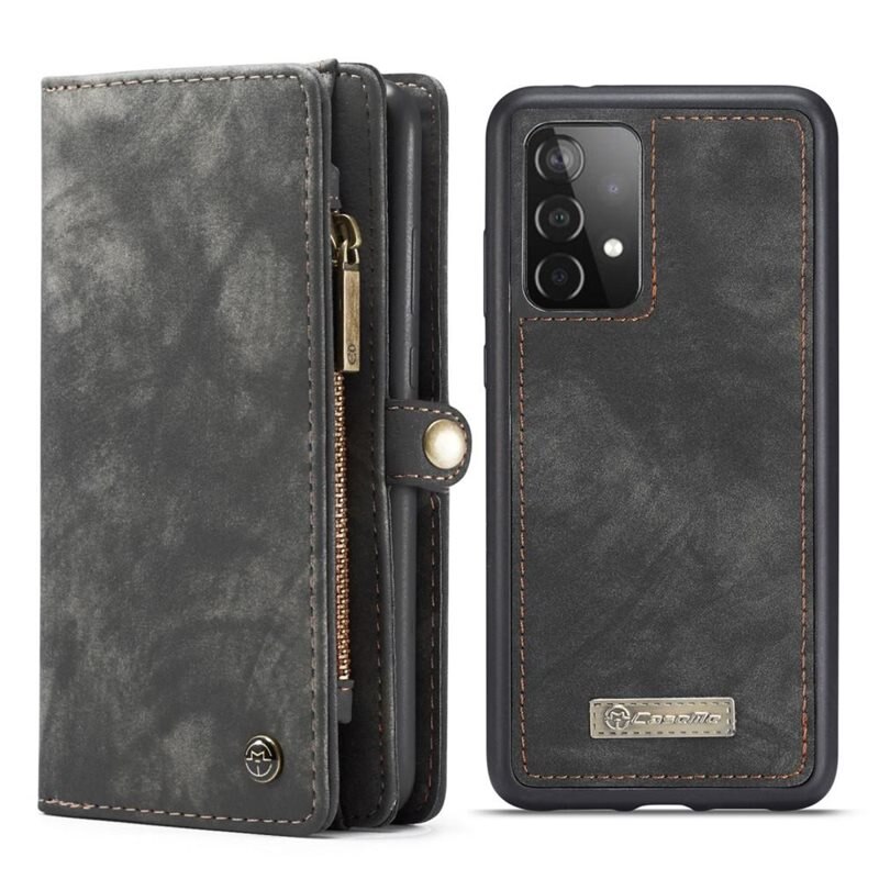 CaseMe Multi-slot Hoesje Samsung Galaxy A52 5G Grijs - Telefoonhoesje met plek voor extra veel pasjes - Pasjeshouder