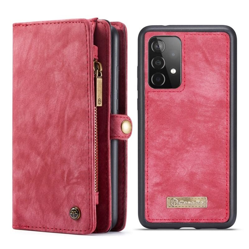 CaseMe Multi-slot Hoesje Samsung Galaxy A52 5G Rood - Telefoonhoesje met plek voor extra veel pasjes - Pasjeshouder
