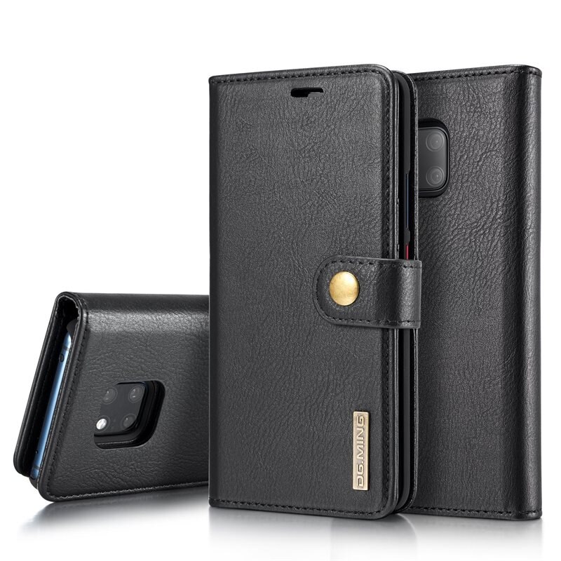 DG.MING Magnet Wallet Huawei Mate 20 Pro Black - Stijlvol lederen boekhoesje met afneembaar magnetisch binnenhoesje