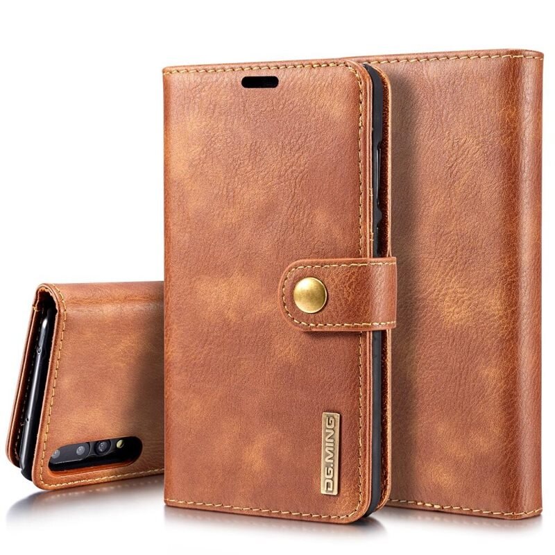 DG.MING Magnet Wallet Huawei P20 Pro Cognac - Stijlvol lederen boekhoesje met afneembaar magnetisch binnenhoesje