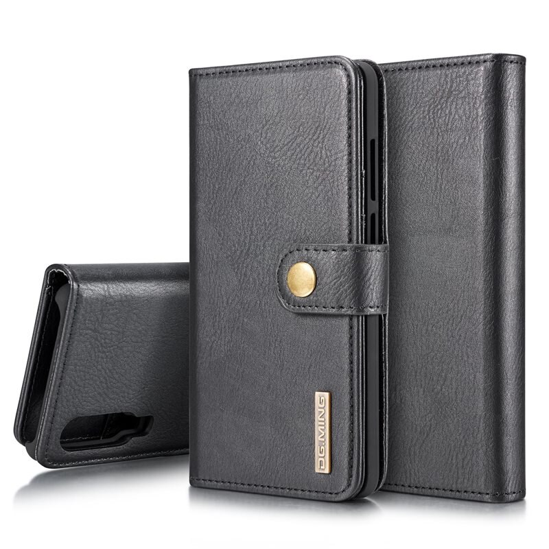 DG.MING Magnet Wallet Huawei P30 Black - Stijlvol lederen boekhoesje met afneembaar magnetisch binnenhoesje