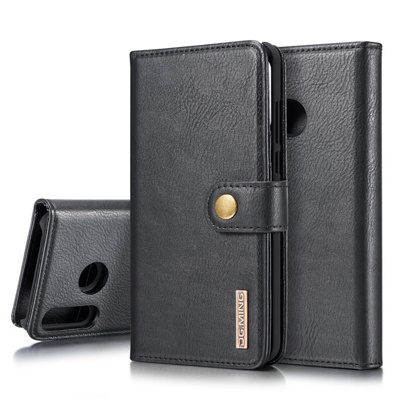 DG.MING Magnet Wallet Huawei P30 Lite Black - Stijlvol lederen boekhoesje met afneembaar magnetisch binnenhoesje