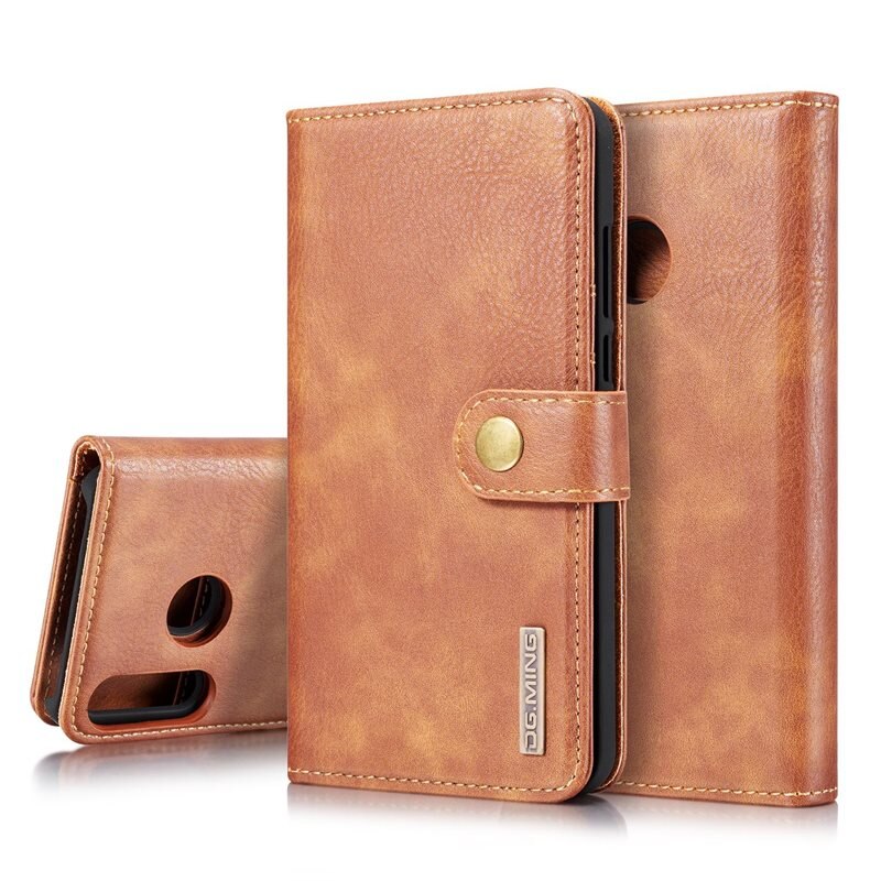 DG.MING Magnet Wallet Huawei P30 Lite Cognac - Stijlvol lederen boekhoesje met afneembaar magnetisch binnenhoesje