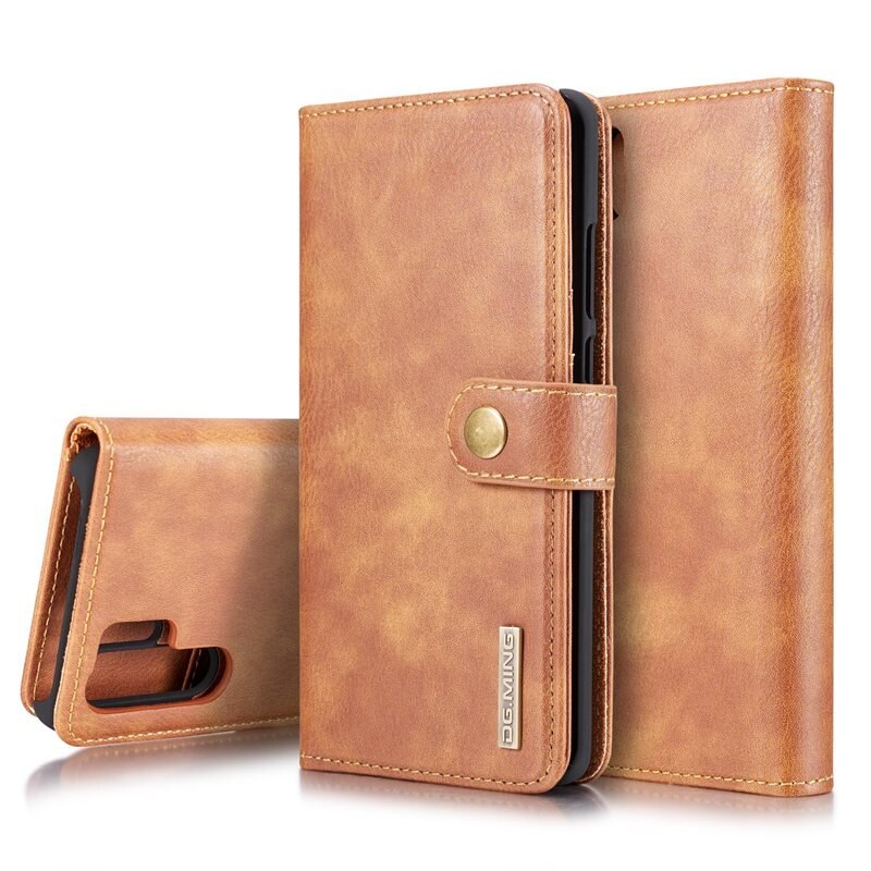 DG.MING Magnet Wallet Huawei P30 Pro Cognac - Stijlvol lederen boekhoesje met afneembaar magnetisch binnenhoesje