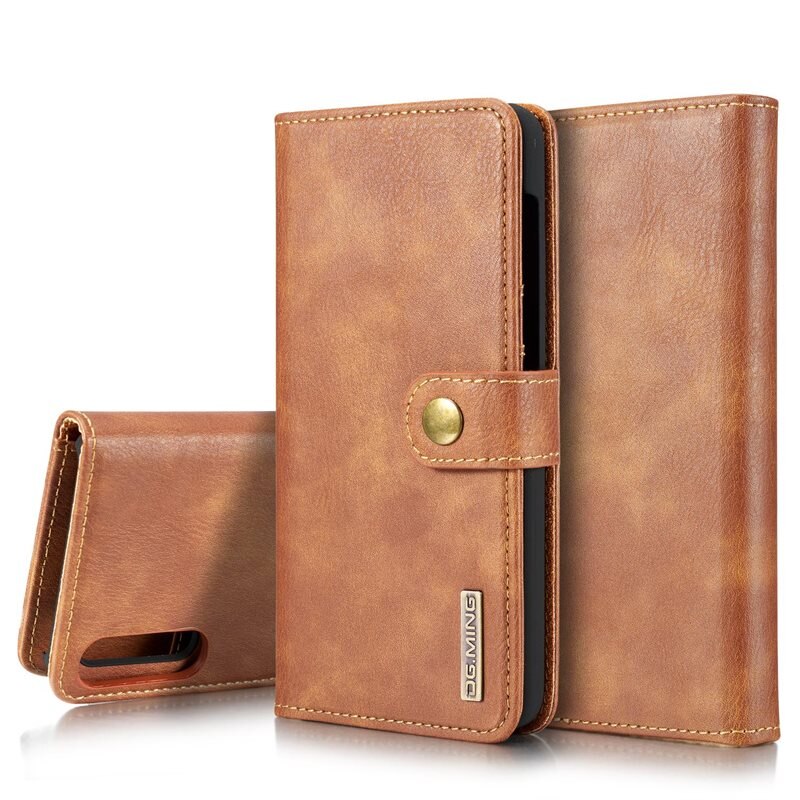 DG.MING Magnet Wallet Samsung Galaxy A50 Cognac - Stijlvol lederen boekhoesje met afneembaar magnetisch binnenhoesje