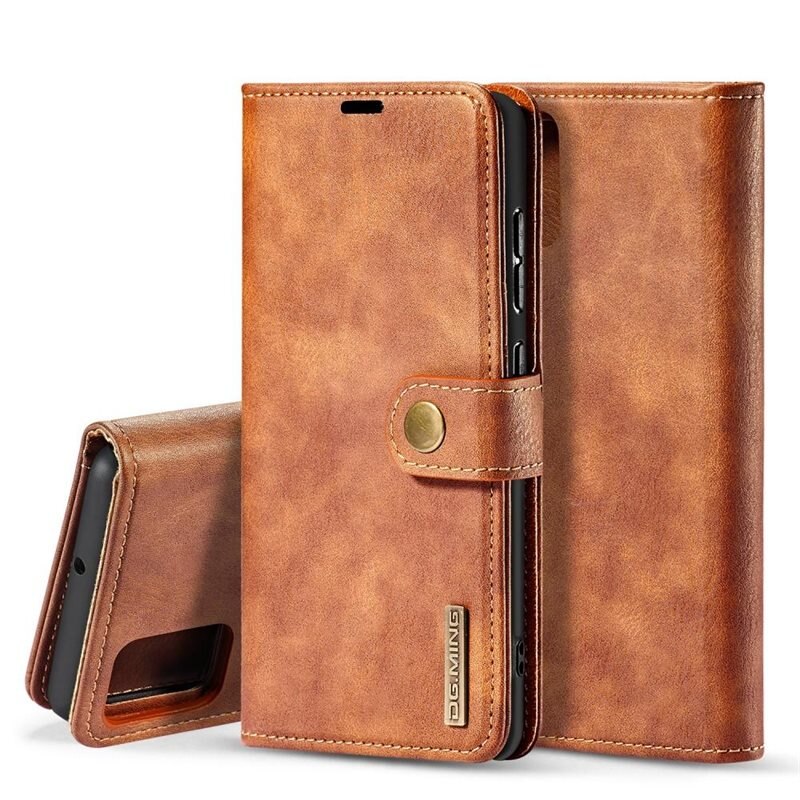 DG.MING Magnet Wallet Samsung Galaxy A51 Cognac - Stijlvol lederen boekhoesje met afneembaar magnetisch binnenhoesje