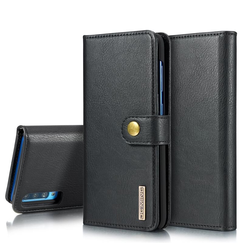 DG.MING Magnet Wallet Samsung Galaxy A70 Black - Stijlvol lederen boekhoesje met afneembaar magnetisch binnenhoesje