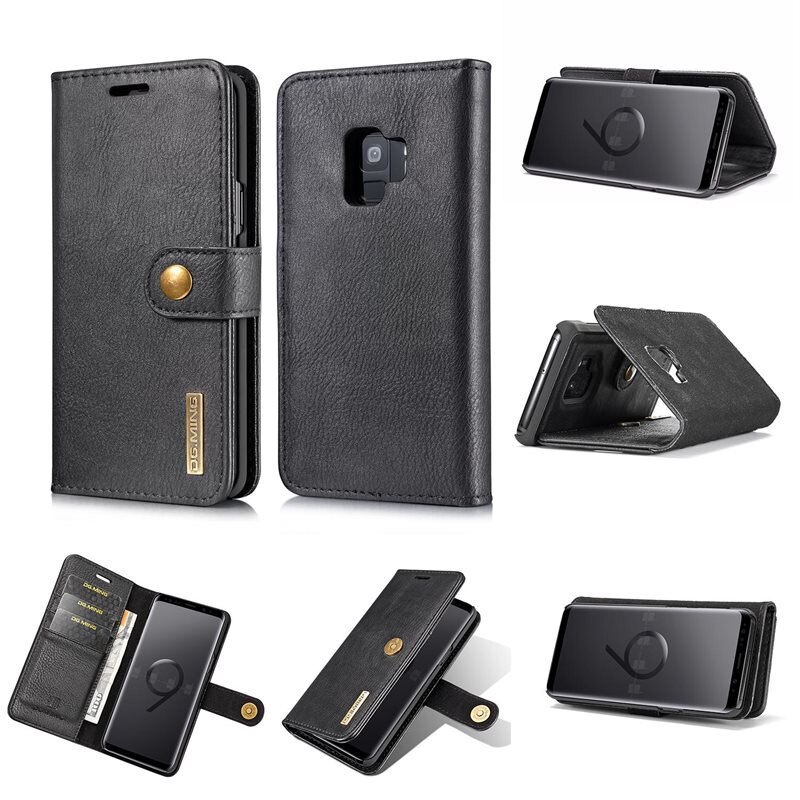 DG.MING Magnet Wallet Samsung Galaxy S9 Black - Stijlvol lederen boekhoesje met afneembaar magnetisch binnenhoesje