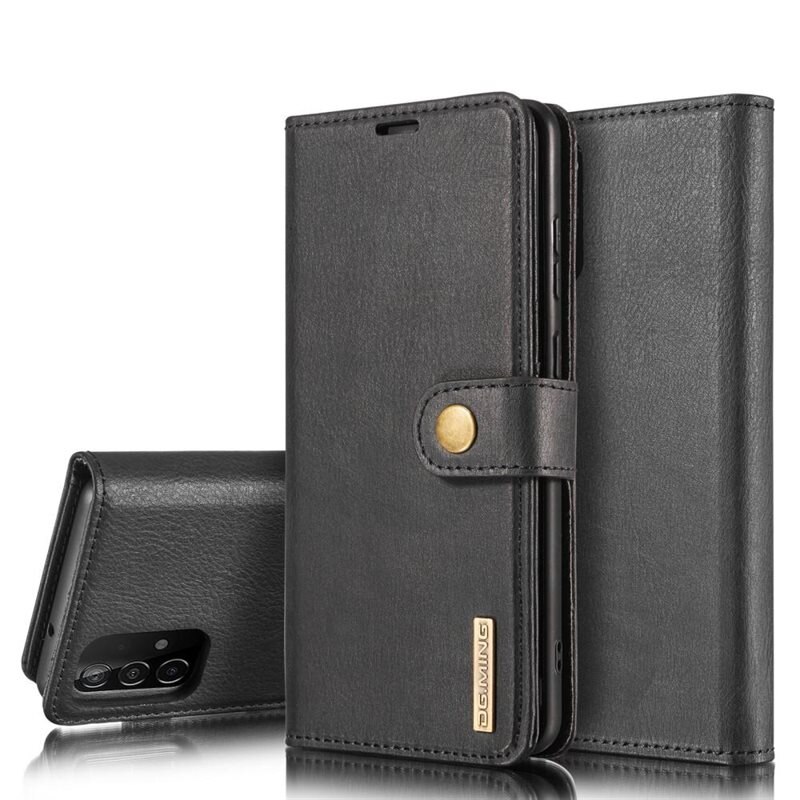 DG.MING Magnet Wallet Samsung Galaxy A52 5G Black - Stijlvol lederen boekhoesje met afneembaar magnetisch binnenhoesje