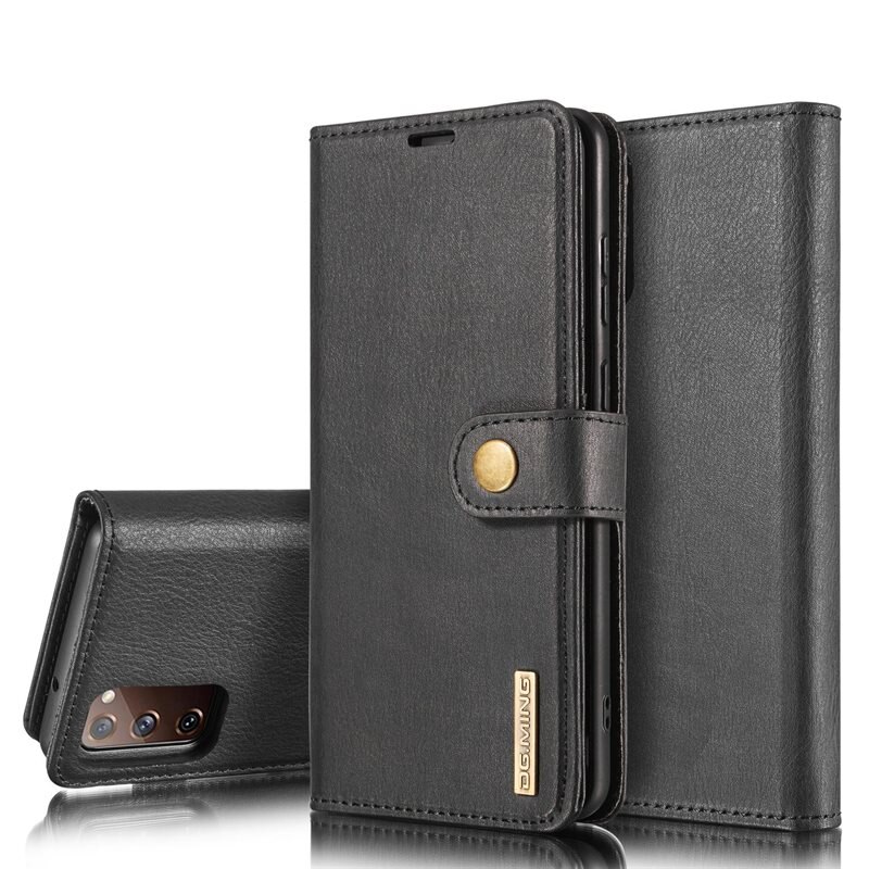 DG.MING Magnet Wallet Samsung Galaxy S20 FE Black - Stijlvol lederen boekhoesje met afneembaar magnetisch binnenhoesje