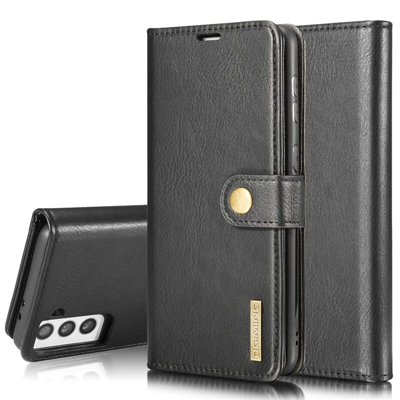DG.MING Magnet Wallet Samsung Galaxy S21 Plus Black - Stijlvol lederen boekhoesje met afneembaar magnetisch binnenhoesje