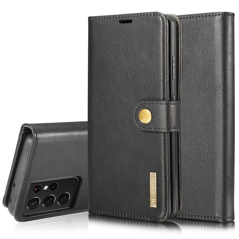 DG.MING Magnet Wallet Samsung Galaxy S21 Ultra Black - Stijlvol lederen boekhoesje met afneembaar magnetisch binnenhoesje