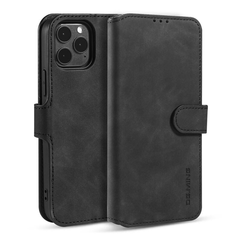 DG.MING Wallet Case iPhone 12/12 Pro Zwart