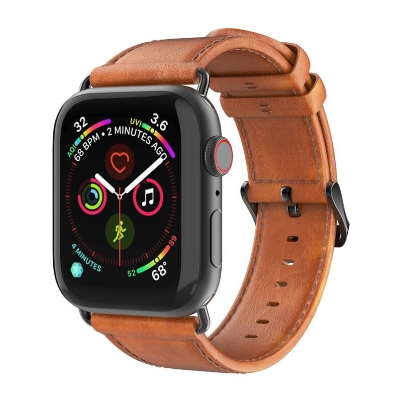 Dux Ducis Leren bandje Apple Watch 42mm Tan - Mooie echt leren armband voor smartwatch