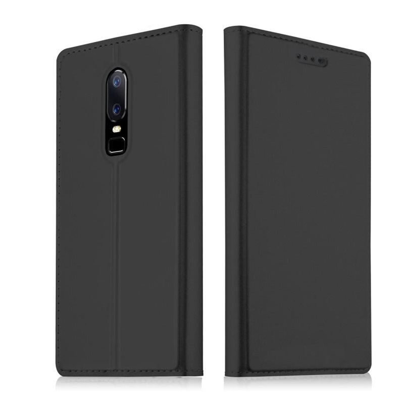tectTech Slim Card Wallet OnePlus 6 Grijs - Boekhoesje met pasjeshouder en horizontale standaardfunctie