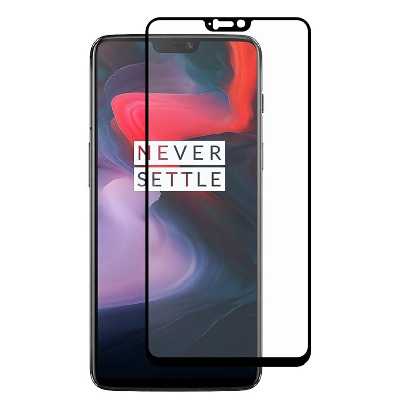 Hat Prince Full Glue Tempered Glass OnePlus 6 Zwart - Beschermglas van gehard glas
