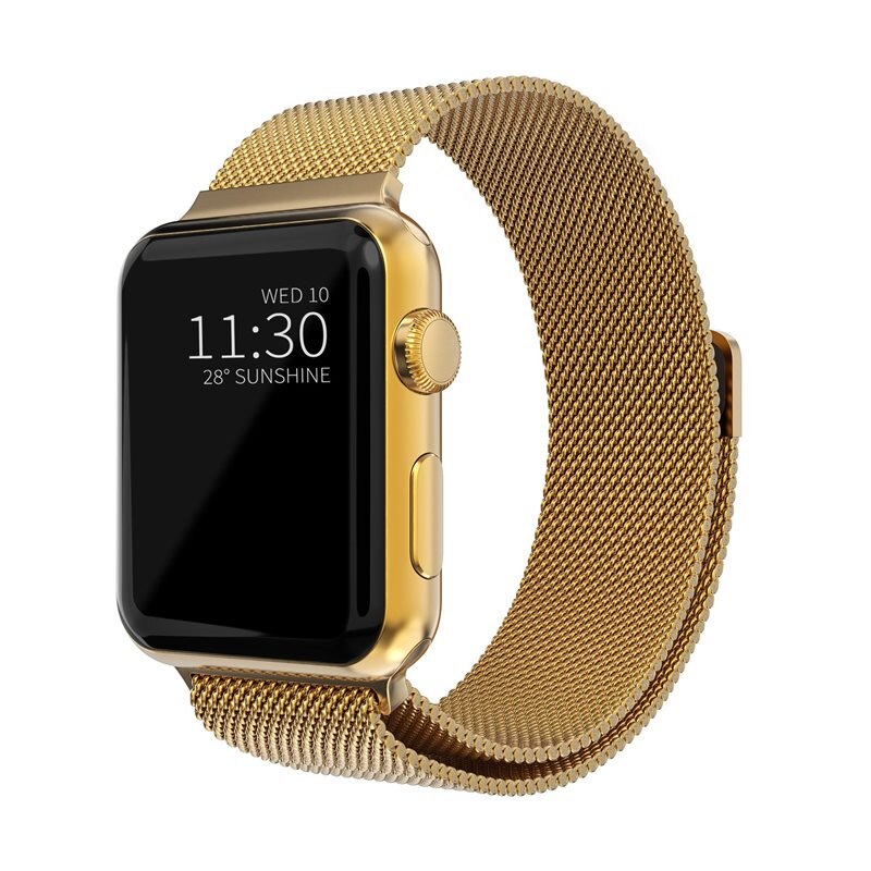 Apple Watch Ultra 49mm 2nd Gen Milanese bandje Goud - Elegante armband in luxueus design - Perfecte pasvorm
