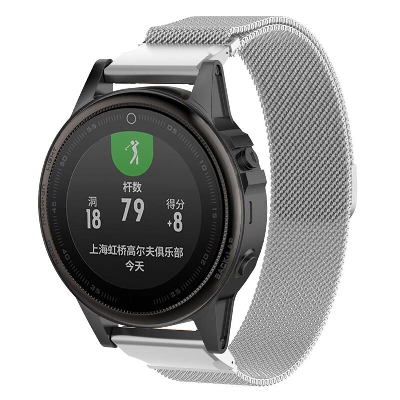 Garmin Instinct 2S Milanese bandje Zilver - Elegante armband in luxueus design - Perfecte pasvorm