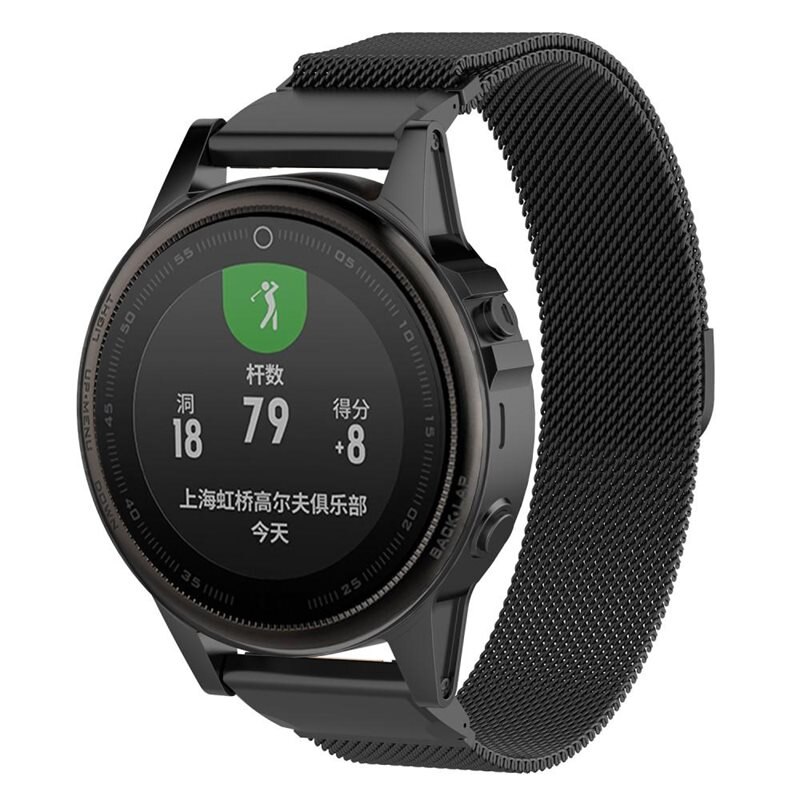 Garmin Instinct E 40mm Milanese bandje Zwart - Elegante armband in luxueus design - Perfecte pasvorm